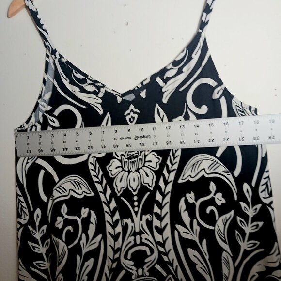 MSK, Black & White Paisley Sleeveless Maxi Dress, EUC, Beachy, Vacation, Boho - Picture 11 of 16